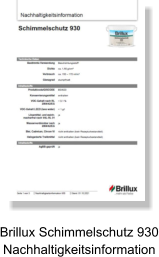 Brillux Schimmelschutz 930 Nachhaltigkeitsinformation